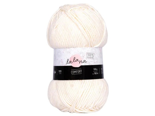 [90180527 1249985] lalana Wolle Comfort 100 g, Crème