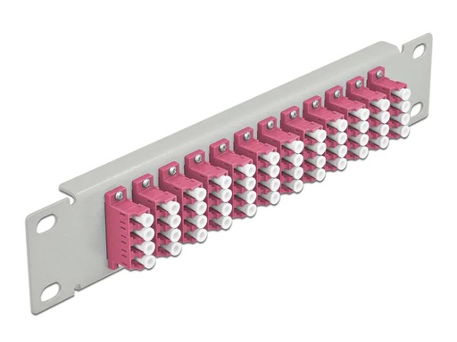 [90180560 1245858] Delock Verteilerplatte 10″ LWL Patchpanel 12 Port LC Quad grau