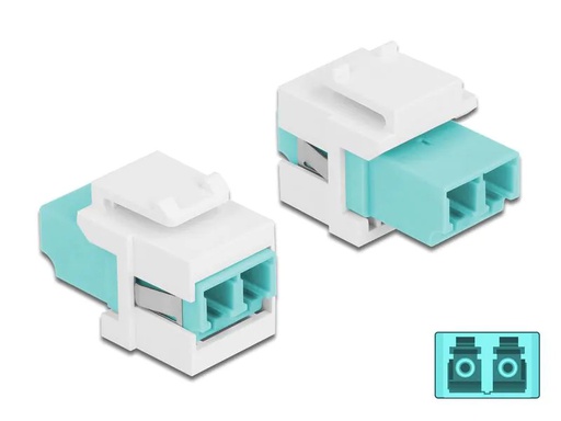 [90026668 1214757] Delock Keystone-Modul LC Buchse zu LC Buchse Aqua / Weiss