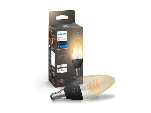[90180764 1238431] Philips Hue Leuchtmittel White E14 Kerze Einzelpack Filament 300 lm