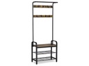 VASAGLE Garderobenständer mit Schuhablage 183 cm, Braun/Schwarz
