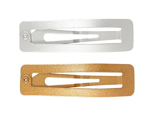 [90180953 1230484] Creativ Company Haarclip Gold/Silber 5.8 x 1.6 cm, 4 Stück