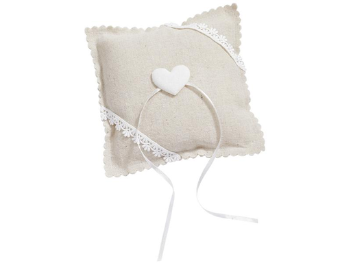 [90181192 1239026] HobbyFun Hochzeitsaccessoire Ringkissen 14 cm, Creme