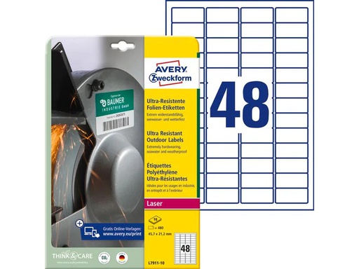 [90026750 499952] Avery Zweckform Universal-Etiketten L7911-10 45.7 x 21.2 mm