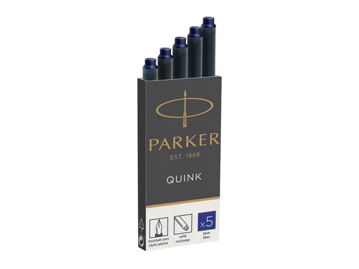 [90182289 1256106] Parker Tintenpatrone Quink 5 Stück, Blau