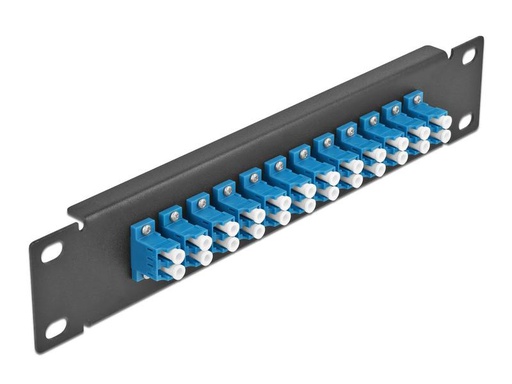 [90182412 1245869] Delock Verteilerplatte 10″ LWL Patchpanel 12 Port LC Duplex schwarz
