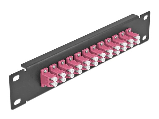 [90182442 1245865] Delock Verteilerplatte 10″ LWL Patchpanel 12 Port LC Duplex schwarz