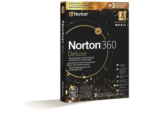 [90182733 1230172] Norton Norton 360 Deluxe GOLD Ed. Box, 3 Device, 15 Monate