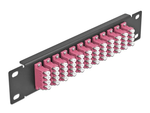 [90182795 1245857] Delock Verteilerplatte 10″ LWL Patchpanel 12 Port LC Quad schwarz