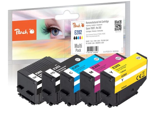 [90182798 1235817] Peach Tinte Epson Nr. 202 BK, PHBK, C, M, Y