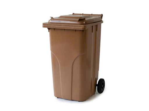 [90182864 1245234] Verwo Kunststoffcontainer mit Deckel 240 l, Braun