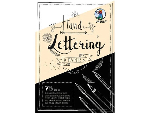 [90182958 1243329] URSUS Zeichenblock Handlettering A4, 210 g/m², 75 Blatt