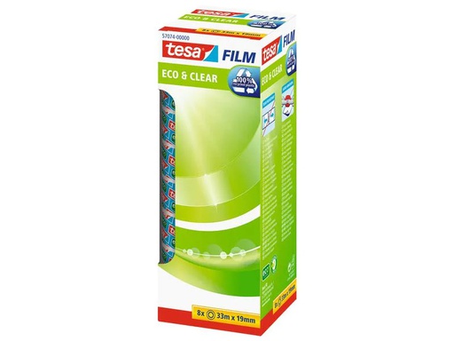 [90183023 1232892] tesa Klebeband Eco &amp; Clear 19 mm x 33 m, Transparent, 8 Rollen