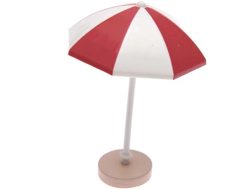 [90183215 1234335] Rico Design Mini-Möbel Sonnenschirm 5.5 x 7.5 cm 1 Stück, Rot/Weiss