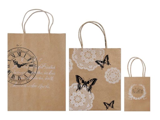 [90183217 1243379] URSUS Geschenktasche 3 Stück, Braun