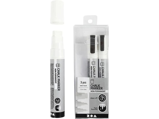 [90183296 1235362] Creativ Company Kreidemarker 3 Stück, Weiss