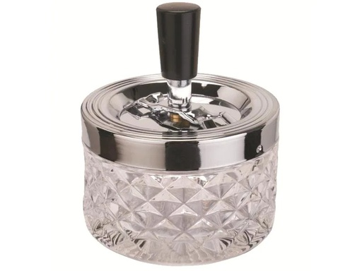 [90183311 1162283] Dameco Aschenbecher mit Schleuderdeckel, Transparent