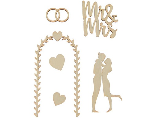 [90183319 1234274] Rico Design Streudeko Hochzeit 6 Stück