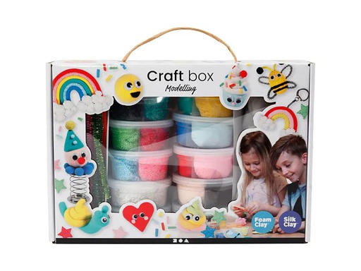 [90183359 1231157] Creativ Company Modellier-Set Foam/Silk Clay 16-teilig