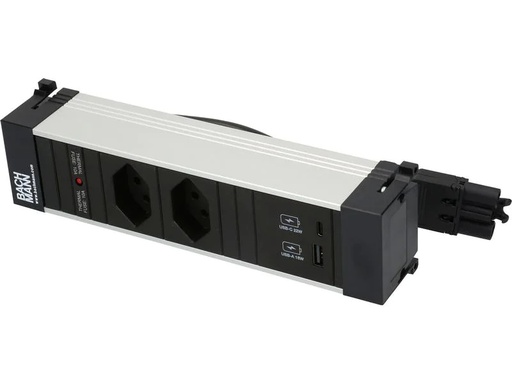 [90183550 1253795] Bachmann Einbausteckerleiste POWER FRAME 2x T13, 1x USB A/C