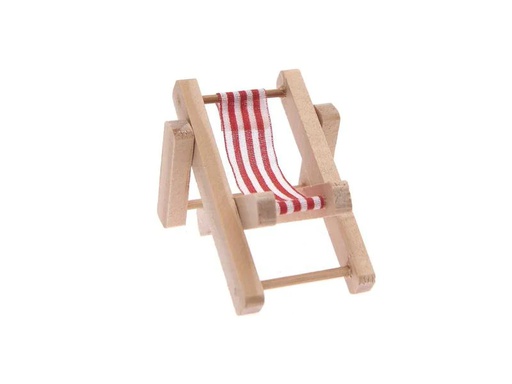 [90183580 1234333] Rico Design Mini-Möbel Liegestuhl 4.5 x 7 cm 1 Stück, Rot/Weiss