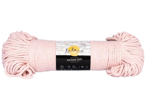 [90183630 1249957] lalana Wolle Makramee Rope 3 mm, 330 g, Hellrosa