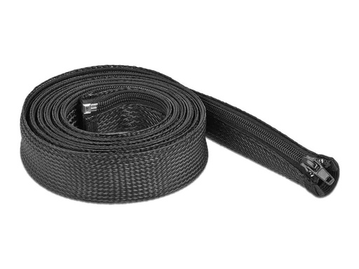 [90026968 1133389] Delock Kabelschlauch 2 m x 30 mm, mit Reissverschluss Schwarz