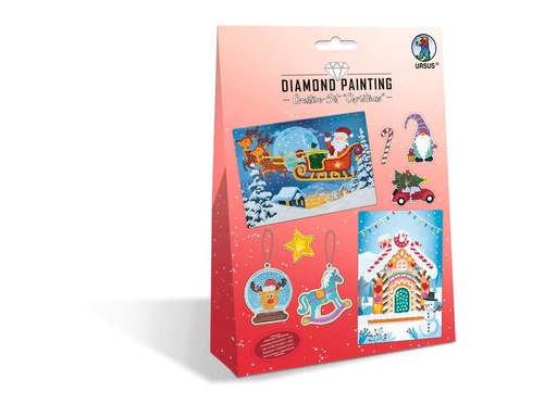 [90184012 1243344] URSUS Bastelset Diamond Painting Christmas Lebkuchenhaus