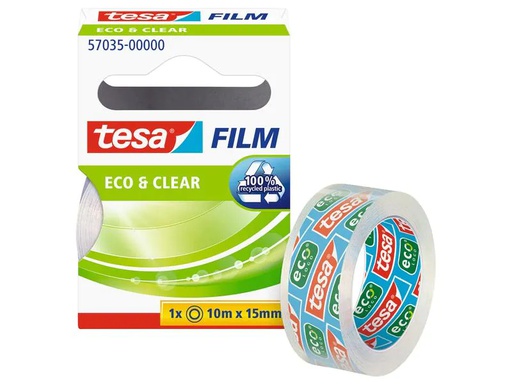 [90184022 1232889] tesa Klebeband Eco&amp;Clear 15 mm x 10 m, Transparent