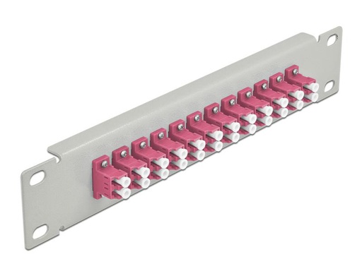 [90184128 1245866] Delock Verteilerplatte 10″ LWL Patchpanel 12 Port LC Duplex grau