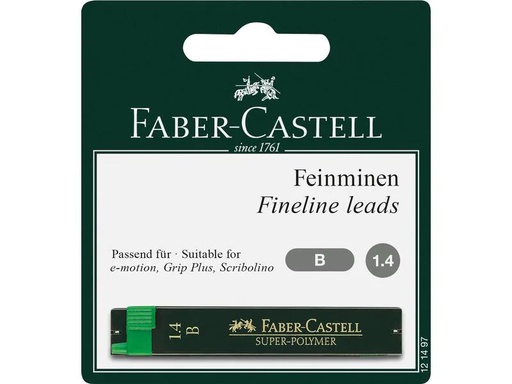 [90184220 1229489] Faber-Castell Schreibmine Feinmine Super Polymer 1.4 mm, Schwarz