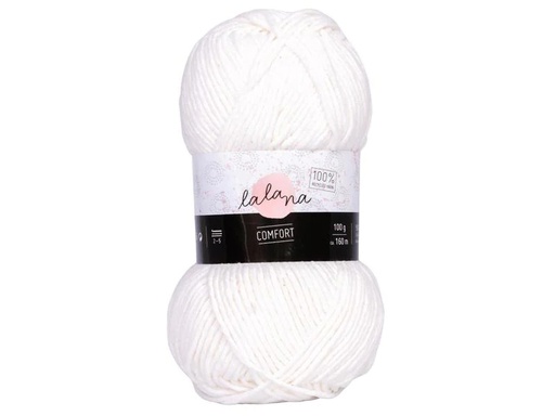 [90184255 1249984] lalana Wolle Comfort 100 g, Weiss
