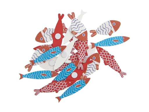 [90184346 1234317] Rico Design Motivsticker Fische 24 Stück Mehrfarbig