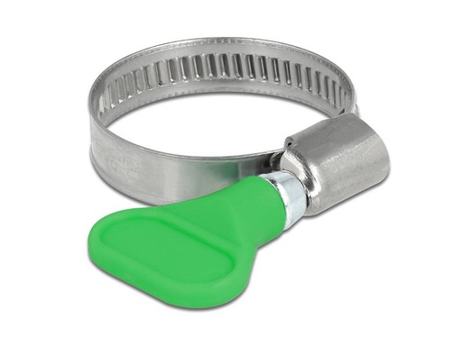 [90184597 1251772] Delock Schlauchschellen-Set Edelstahl 400 SS 20-35 mm, Grün 5 Stück