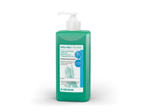 [90184629 1235365] B. Braun Desinfektionsgel Softa-Man ViscoRub mit Dosierpumpe 500 ml