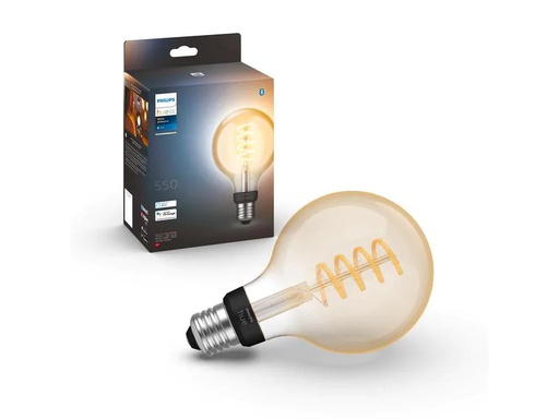 [90184834 1238415] Philips Hue White Ambiance E27 Einzelpack Globe G93 Filament 550 lm