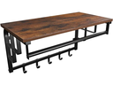 VASAGLE mit Haken und Stange 66 x 27 cm, Braun/Schwarz