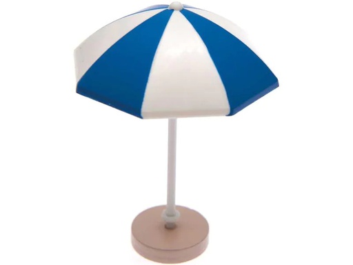 [90185270 1234334] Rico Design Mini-Möbel Sonnenschirm 5.5 x 7.5 cm 1 Stück, Blau/Weiss