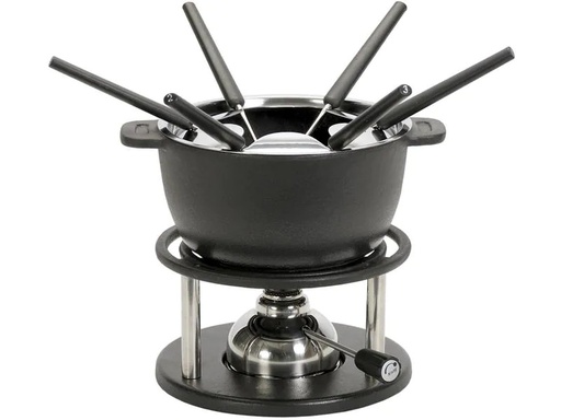 [90185357 1250485] Kisag Fleischfondue-Set Twin 10 Teile, Schwarz