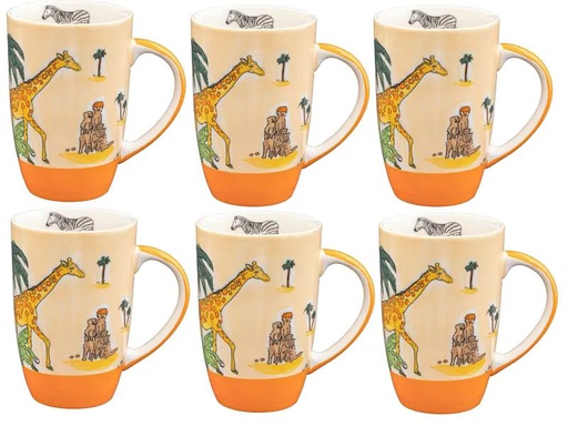 [90185421 1240961] Mila Universaltasse Afrika-Hideaway 230 ml, 6 Stück, Hellorange