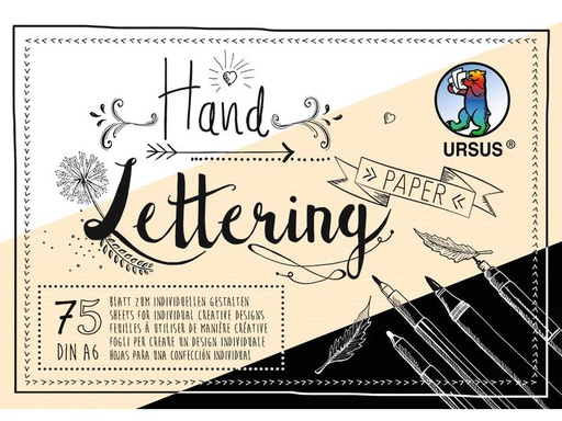 [90185432 1243331] URSUS Zeichenblock Handlettering A6, 210 g/m², 75 Blatt