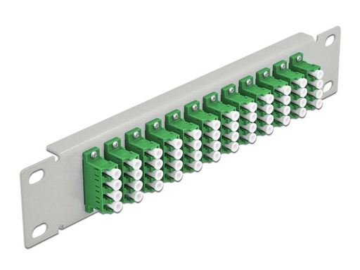 [90185482 1245860] Delock Verteilerplatte 10″ LWL Patchpanel 12 Port LC Quad grau