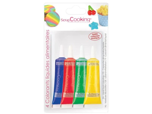 [90185532 1255152] ScrapCooking Lebensmittelfarben-Set Blau/Gelb/Grün/Rot