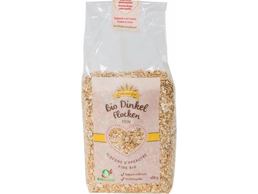 [90185624 1255999] Leib und Gut Bio Dinkelflocken fein 450 g