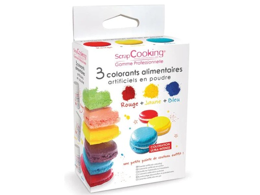 [90185627 1255170] ScrapCooking Lebensmittelfarbenpulver Set Blau/Grün/Violett