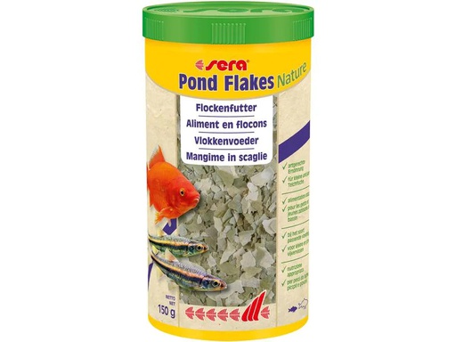 [90002701 733038] sera Teichfutter Pond Flakes Nature, 1000 ml, 150g