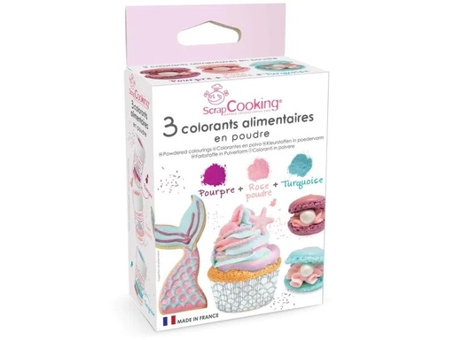 [90185753 1255171] ScrapCooking Lebensmittelfarbenpulver Lila/Pink/Türkis