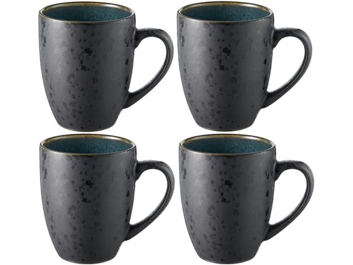 [90027252 828964] Bitz Kaffeetasse 300 ml, 4 Stück, Dunkelgrün/Schwarz