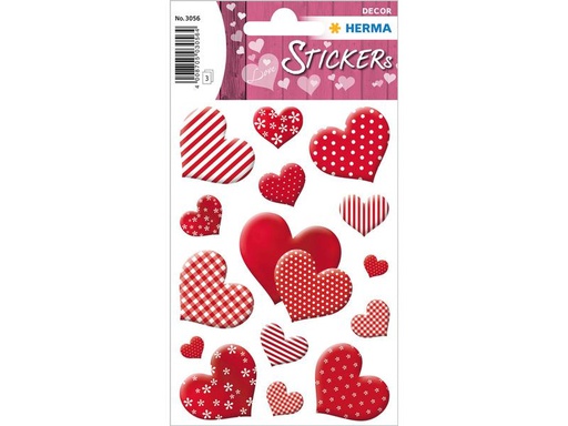 [90027273 1161060] Herma Stickers Motivsticker Herzen Blümchen 45 Stück Rot