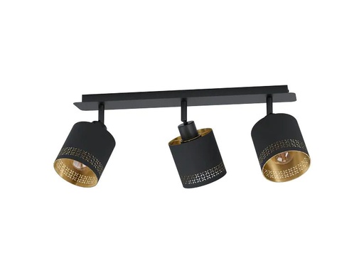 [90027317 1100745] EGLO Leuchten Aufbauspot ESTEPERRA 3x E27, Schwarz/Gold